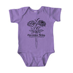 November Baby Birth Flowers (Line Art) Bodysuit