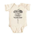 November Baby Birth Flowers (Line Art) Bodysuit