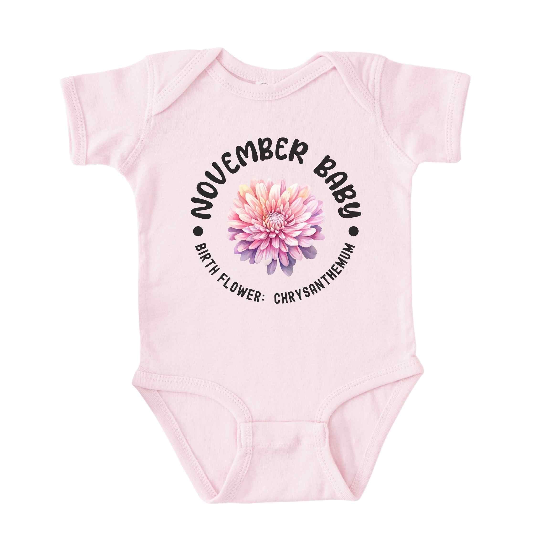 November Baby Main Birth Flower Bodysuit