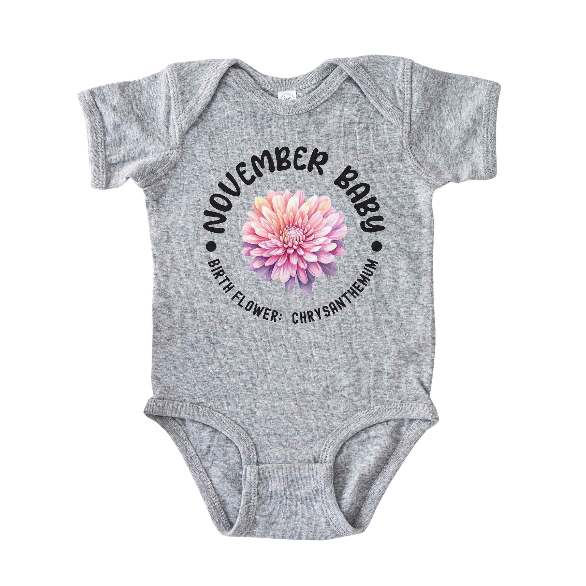 November Baby Main Birth Flower Bodysuit