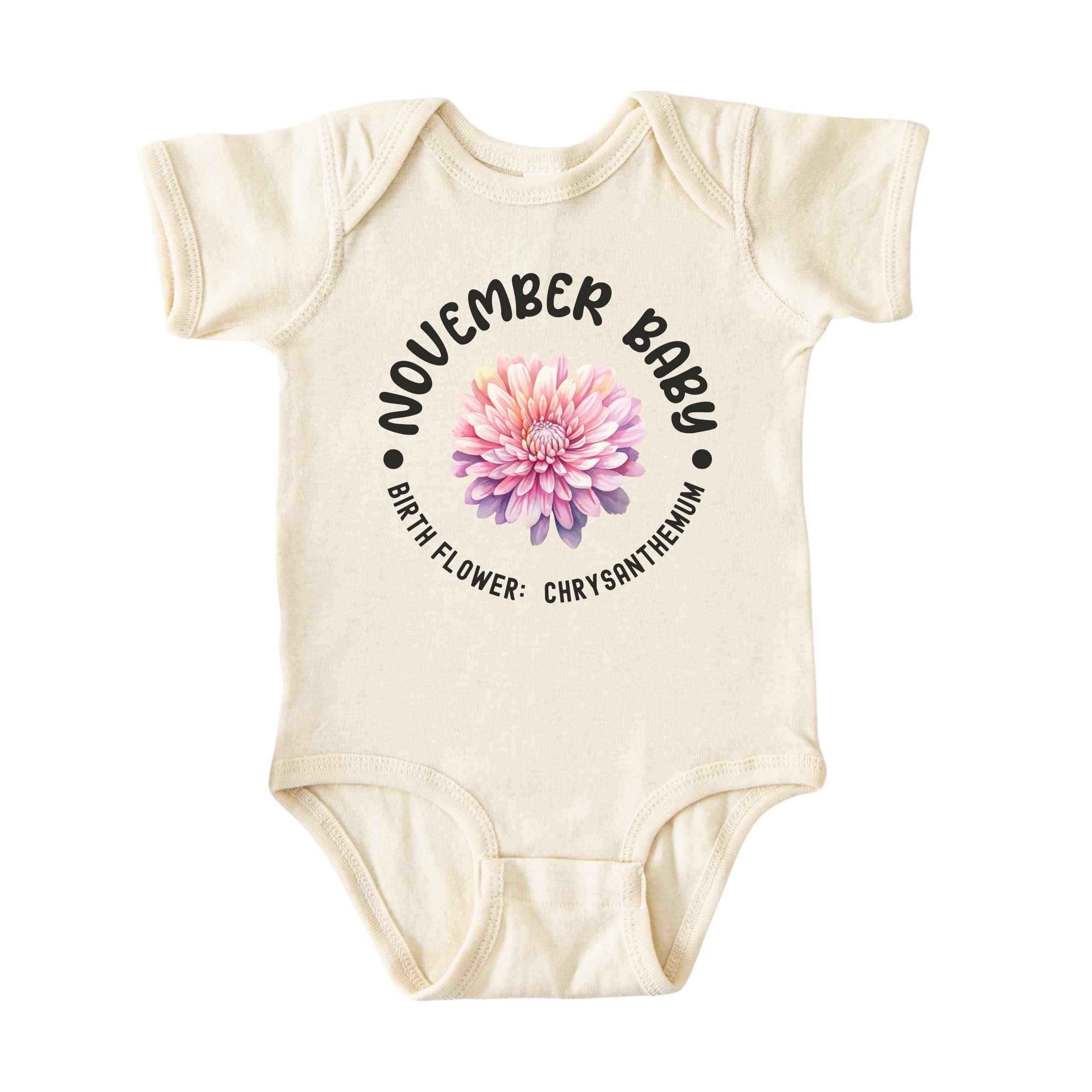 November Baby Main Birth Flower Bodysuit