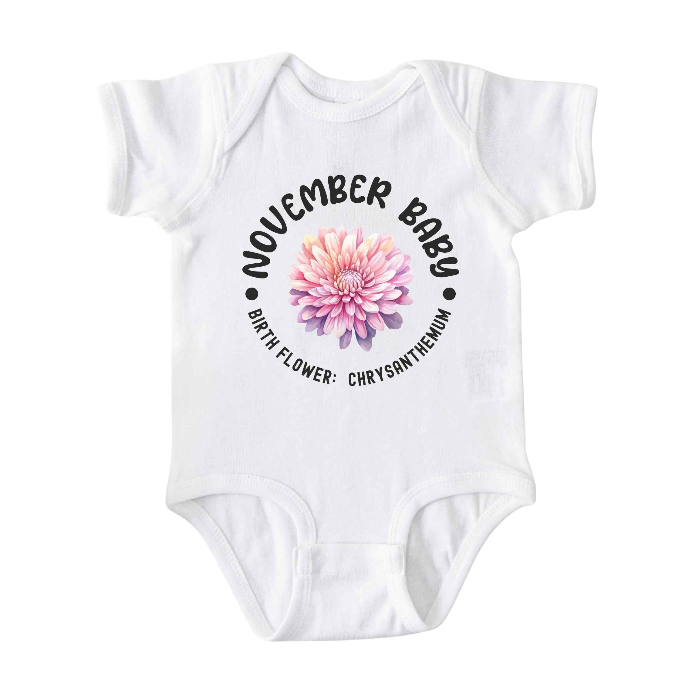 November Baby Main Birth Flower Bodysuit