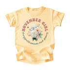 November Girl Birth Flowers (Bouquet) Tee - Kids