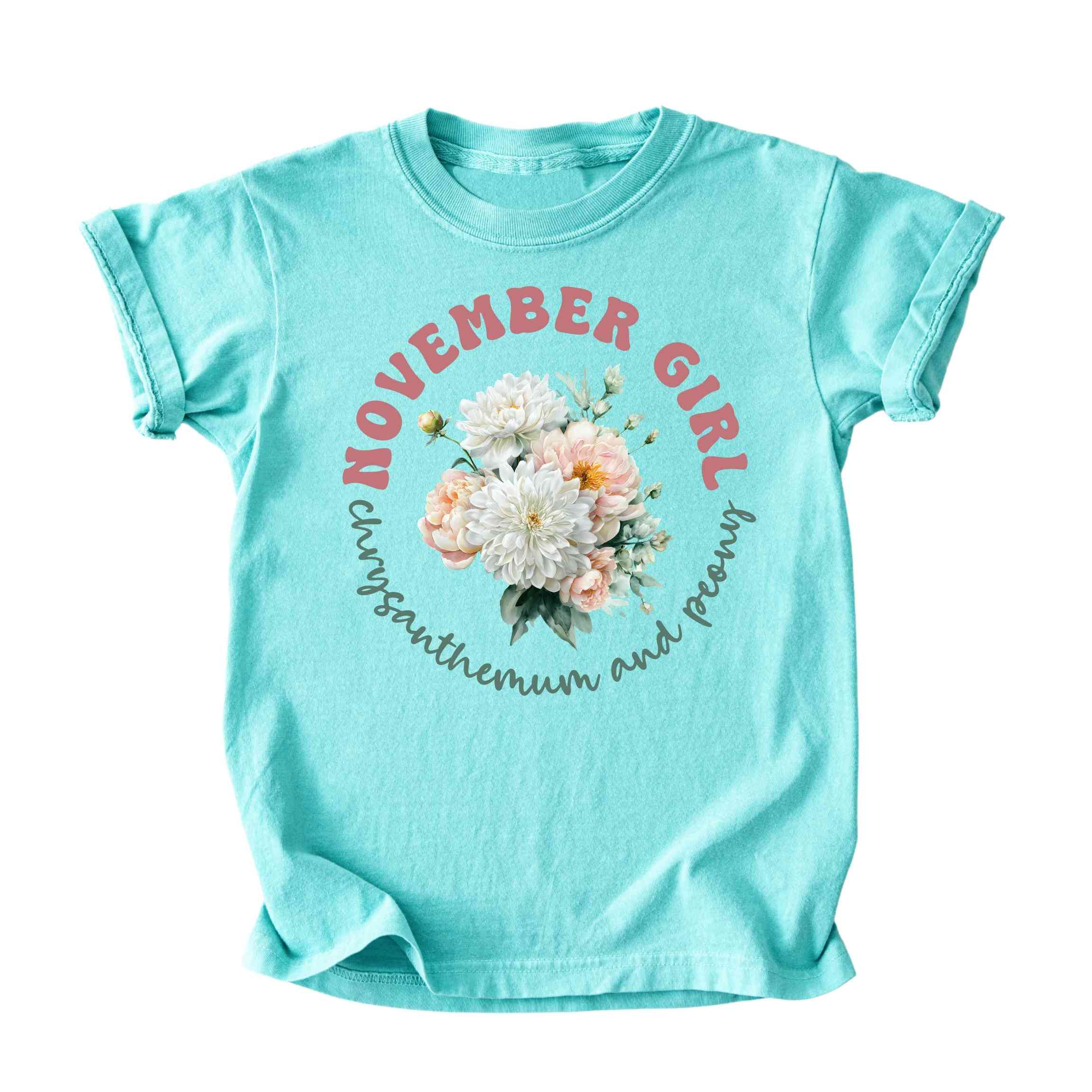 November Girl Birth Flowers (Bouquet) Tee - Kids