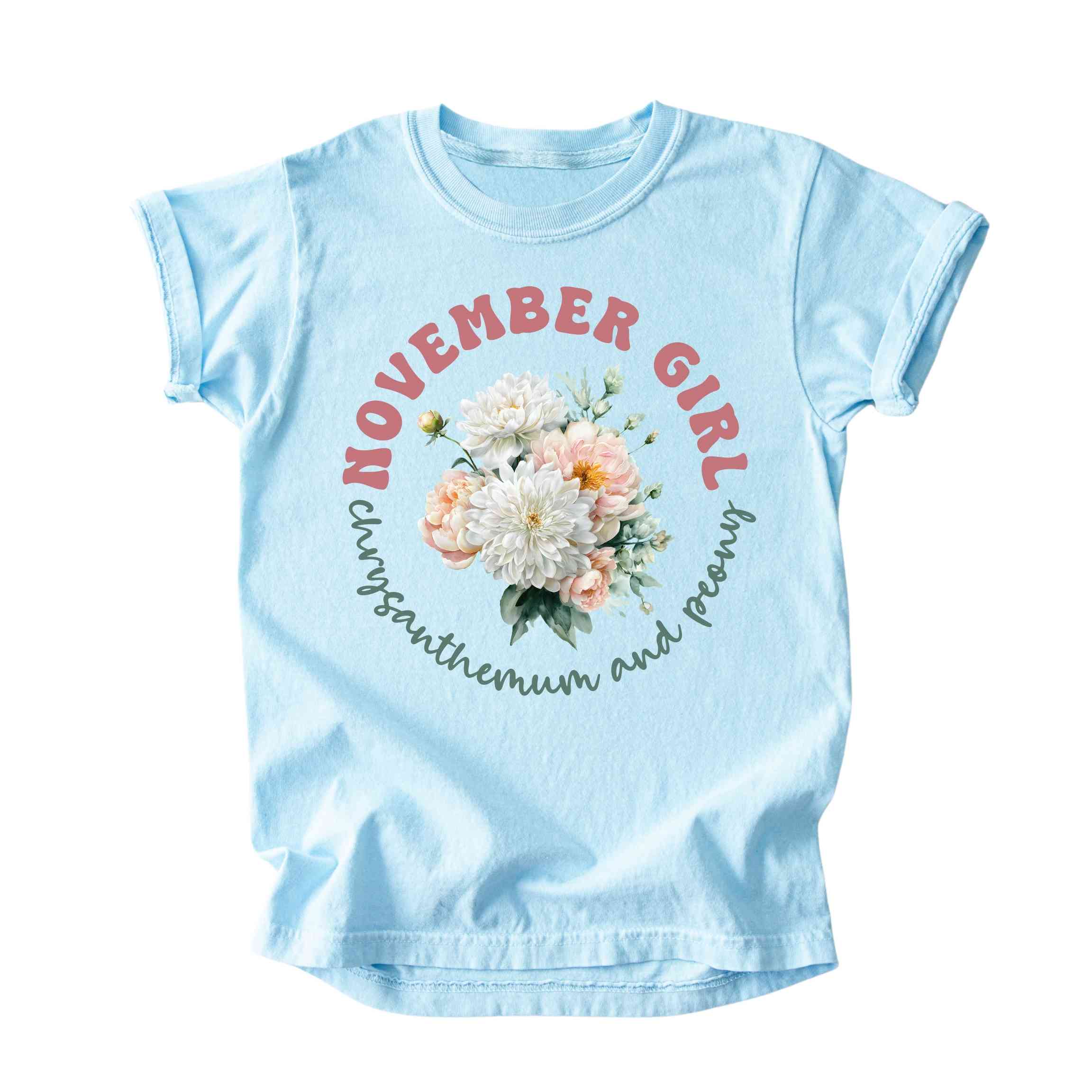 November Girl Birth Flowers (Bouquet) Tee - Kids
