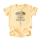 November Girl Birth Flowers (Line Art) Tee - Kids