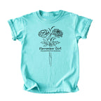 November Girl Birth Flowers (Line Art) Tee - Kids