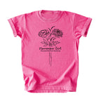 November Girl Birth Flowers (Line Art) Tee - Kids