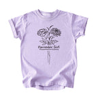 November Girl Birth Flowers (Line Art) Tee - Kids