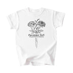 November Girl Birth Flowers (Line Art) Tee - Kids