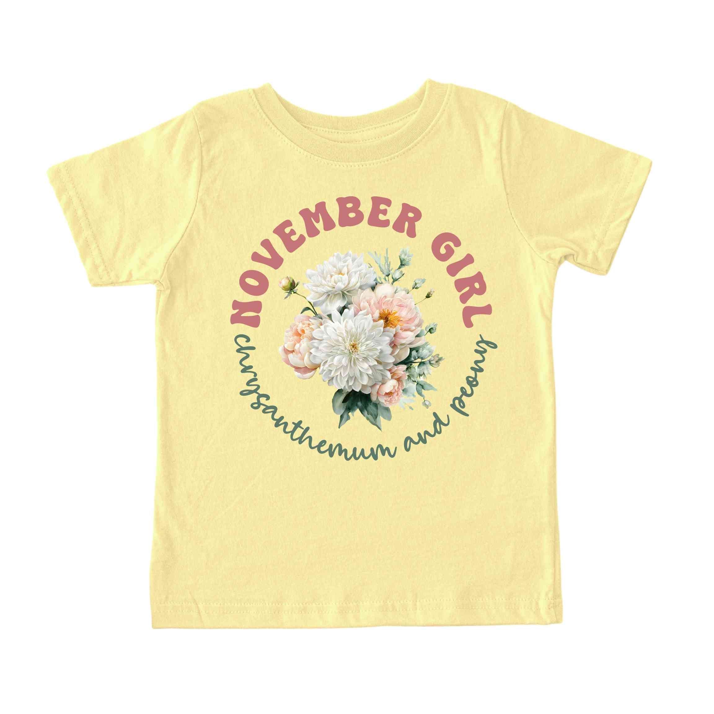 November Girl Birth Flowers (Bouquet) Tee - Toddlers