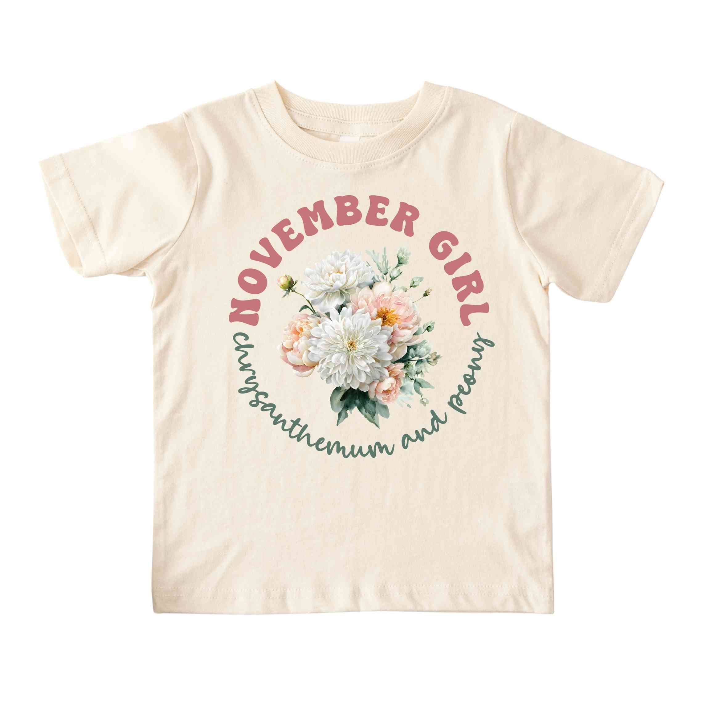 November Girl Birth Flowers (Bouquet) Tee - Toddlers