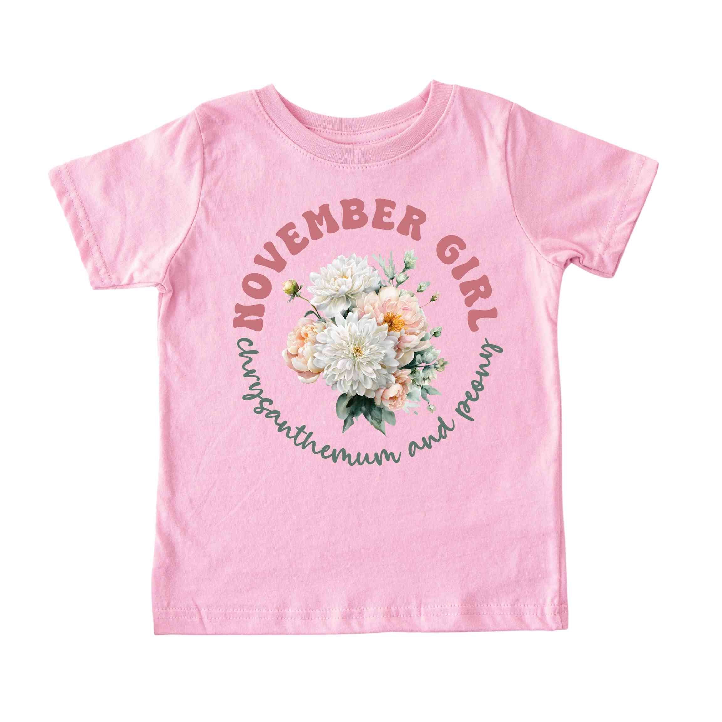 November Girl Birth Flowers (Bouquet) Tee - Toddlers