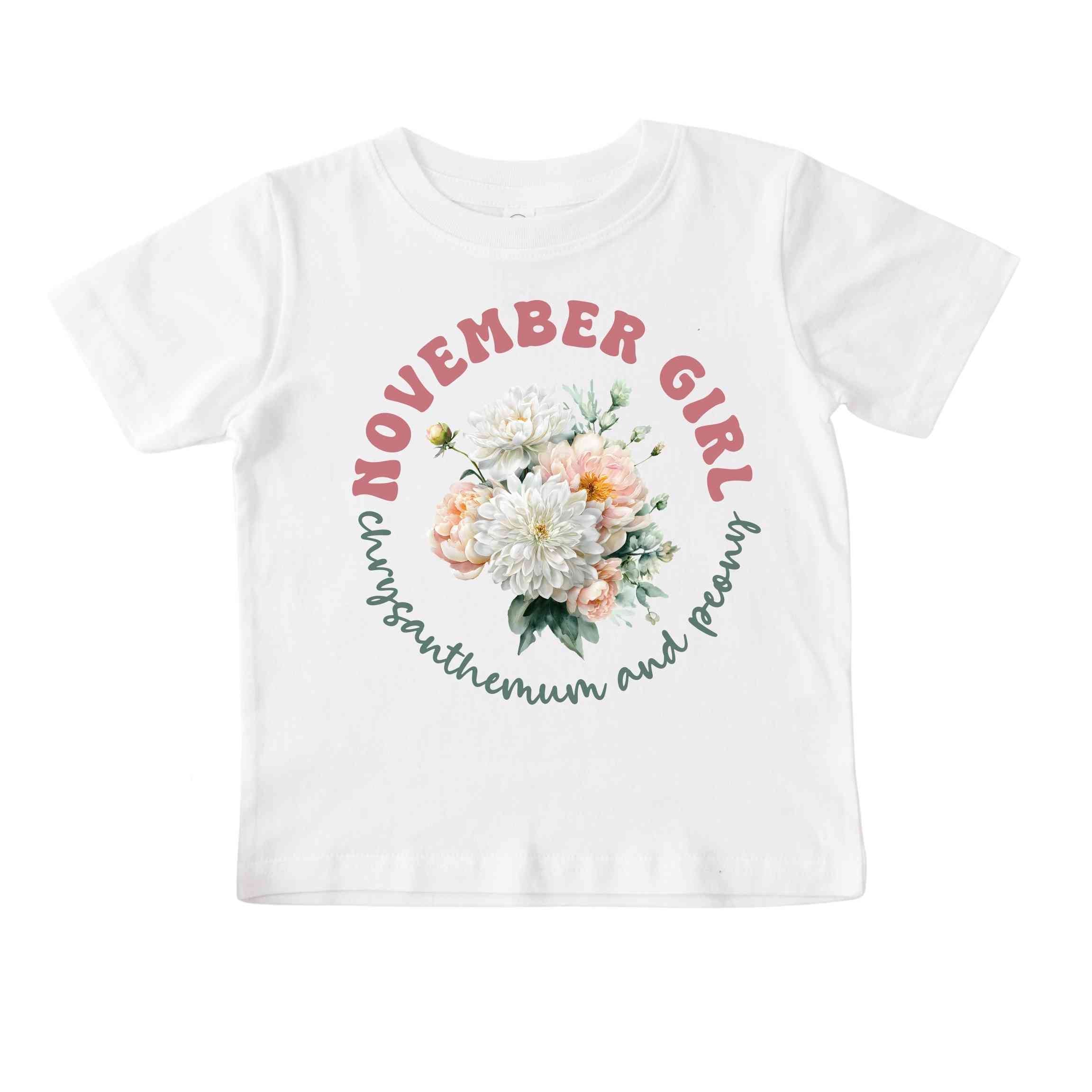 November Girl Birth Flowers (Bouquet) Tee - Toddlers
