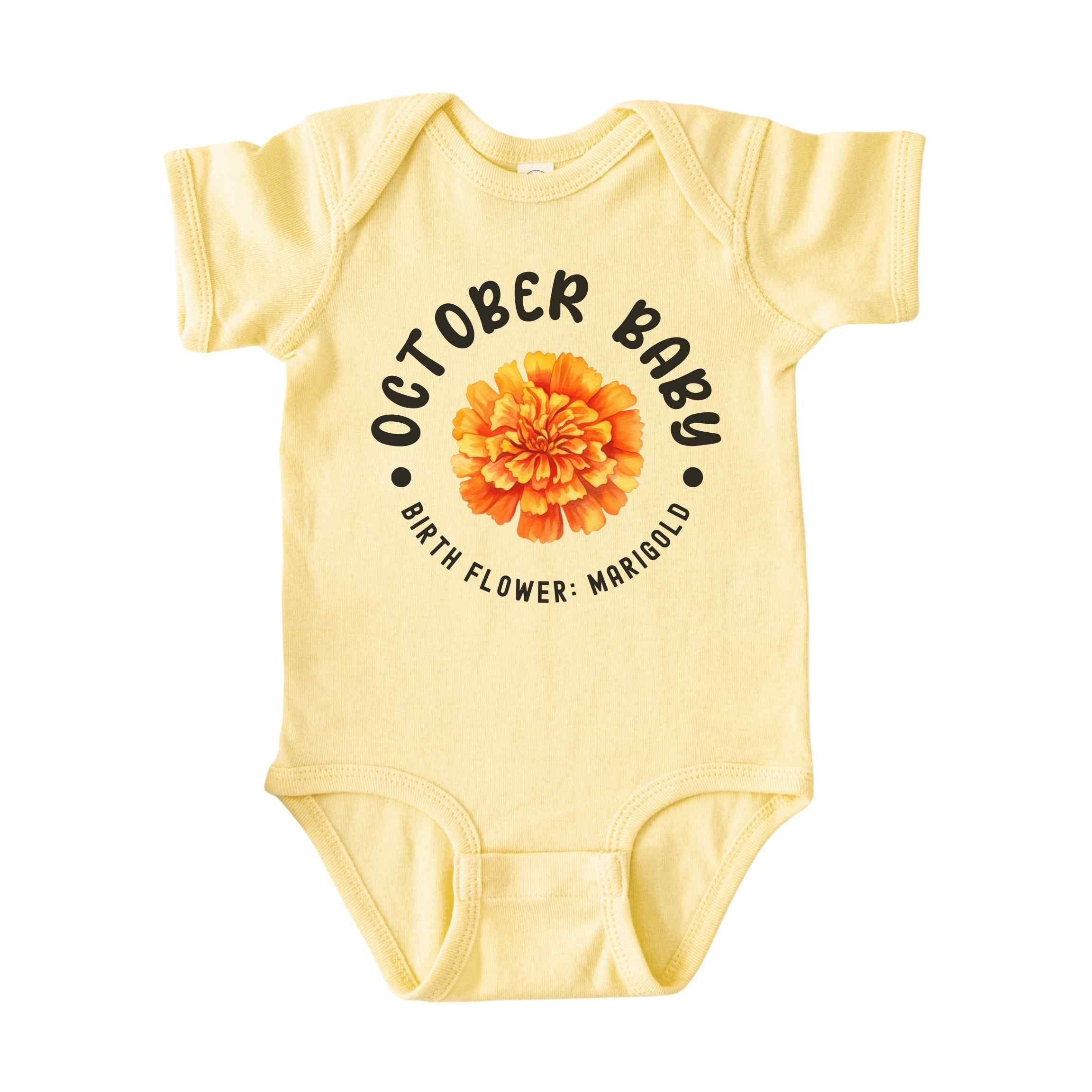October Baby Main Birth Flower Bodysuit
