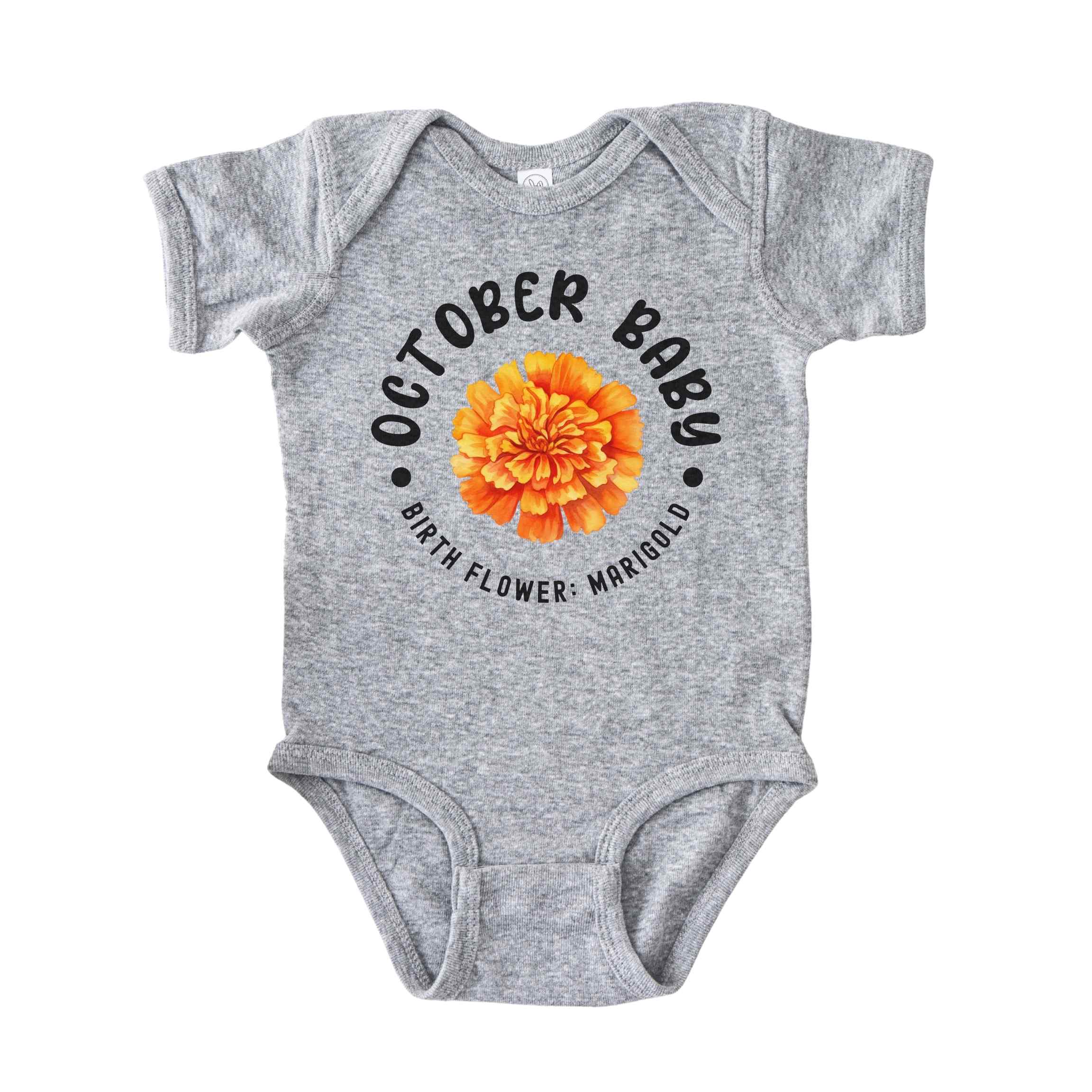 October Baby Main Birth Flower Bodysuit