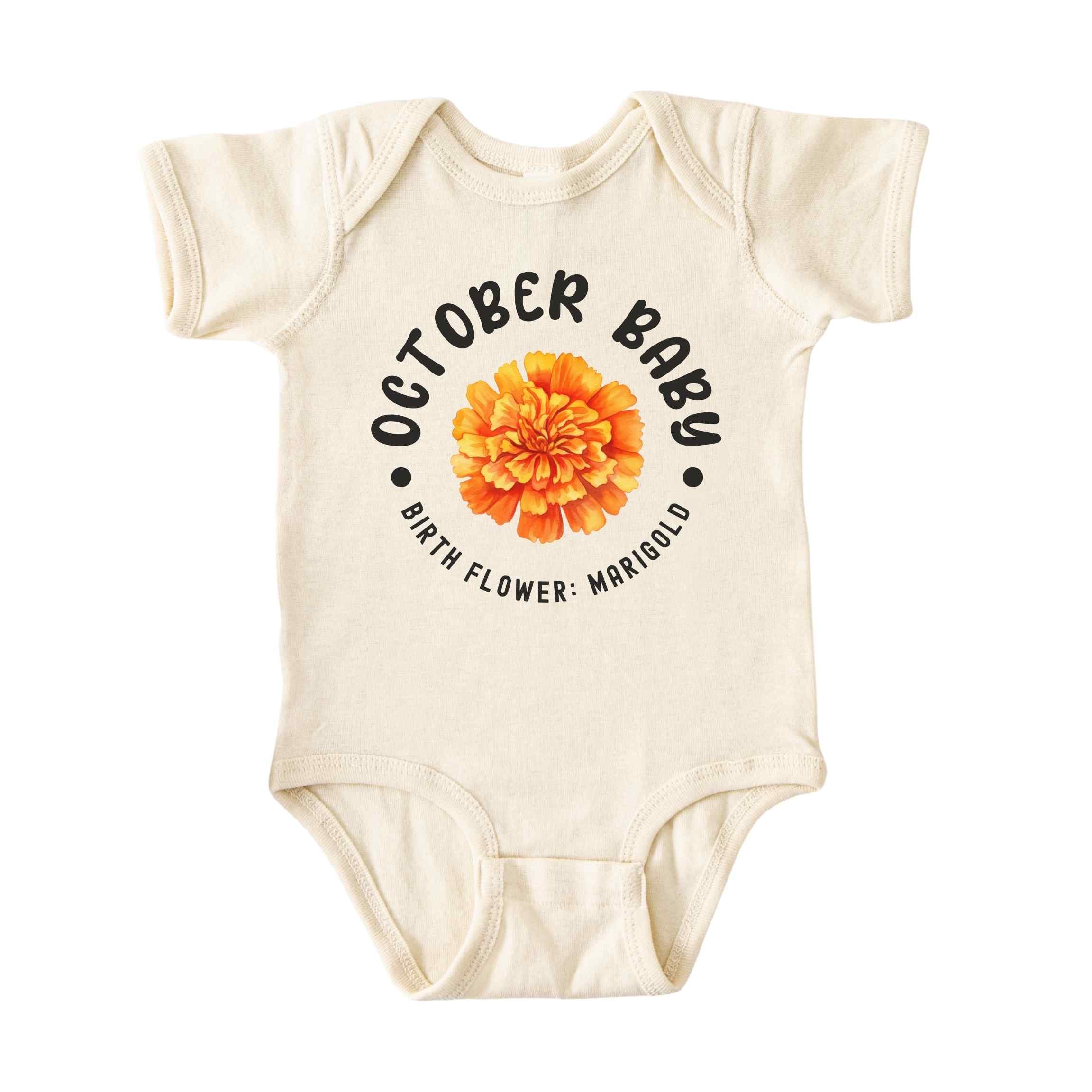 October Baby Main Birth Flower Bodysuit