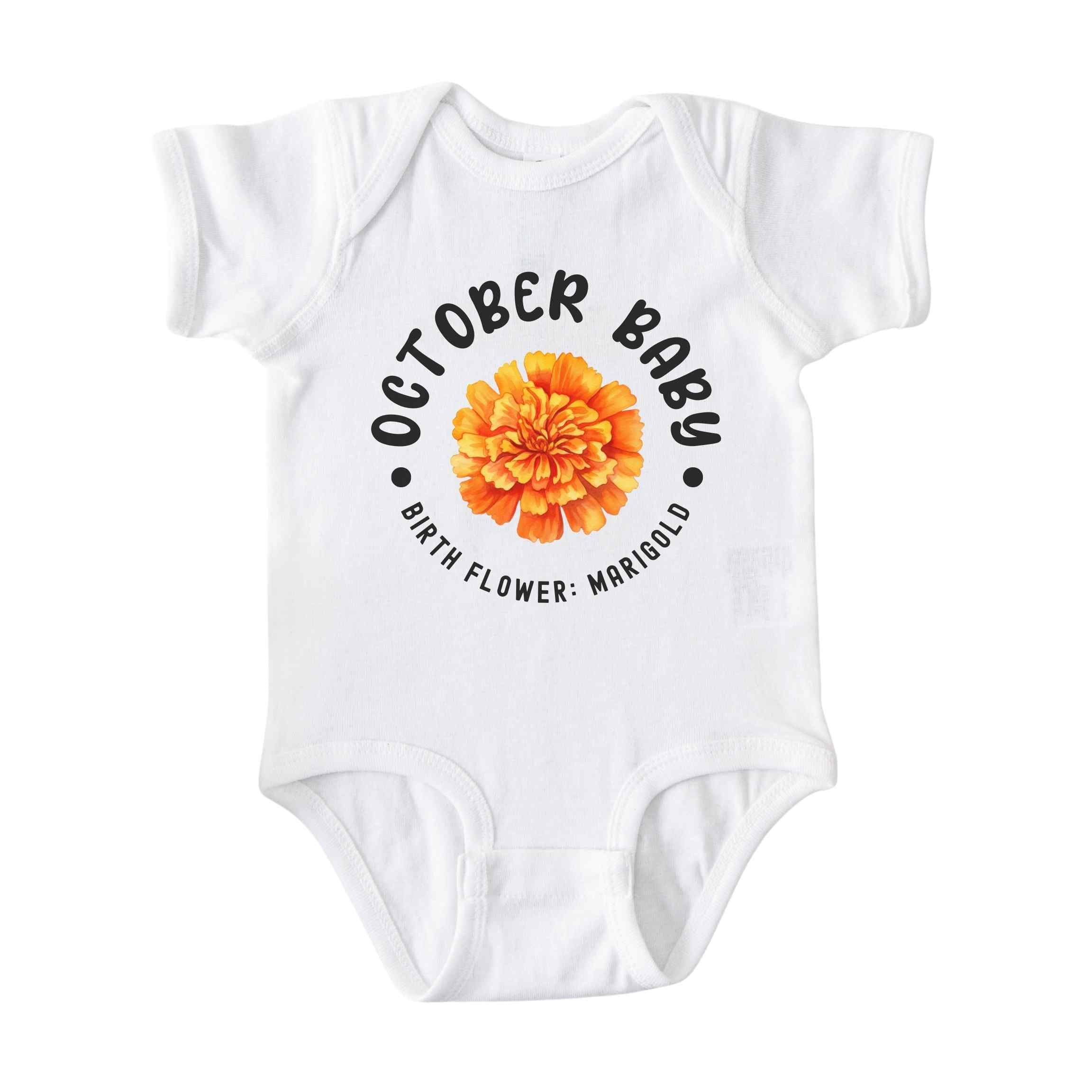 October Baby Main Birth Flower Bodysuit