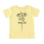 October Girl Birth Flowers (Line Art) Tee - Toddlers