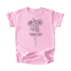 October Girl Birth Flowers (Line Art) Tee - Kids