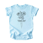 October Girl Birth Flowers (Line Art) Tee - Kids