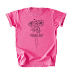 October Girl Birth Flowers (Line Art) Tee - Kids