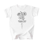 October Girl Birth Flowers (Line Art) Tee - Kids