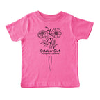 October Girl Birth Flowers (Line Art) Tee - Toddlers