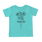 October Girl Birth Flowers (Line Art) Tee - Toddlers
