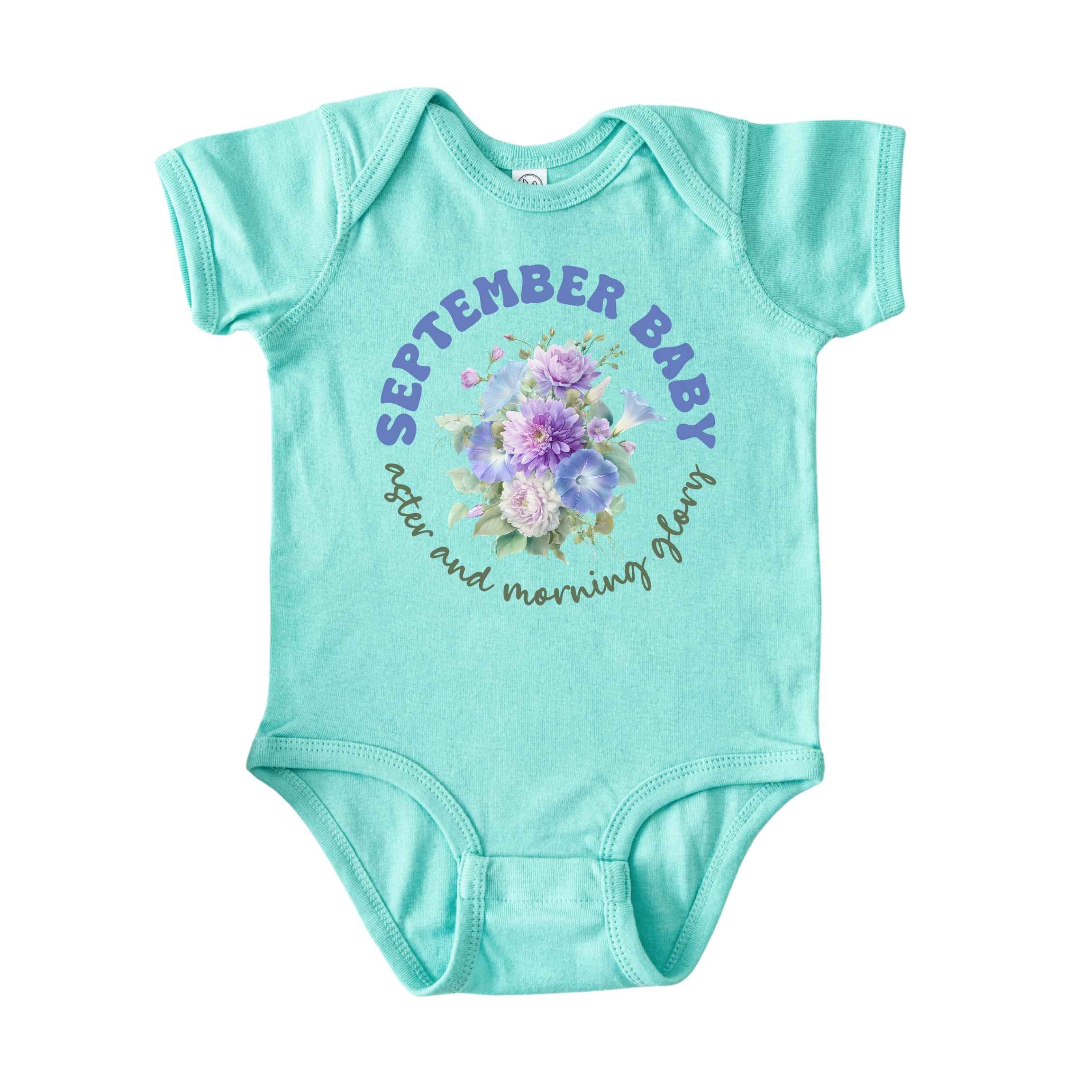 September Baby Birth Flowers (Circle) Bodysuit