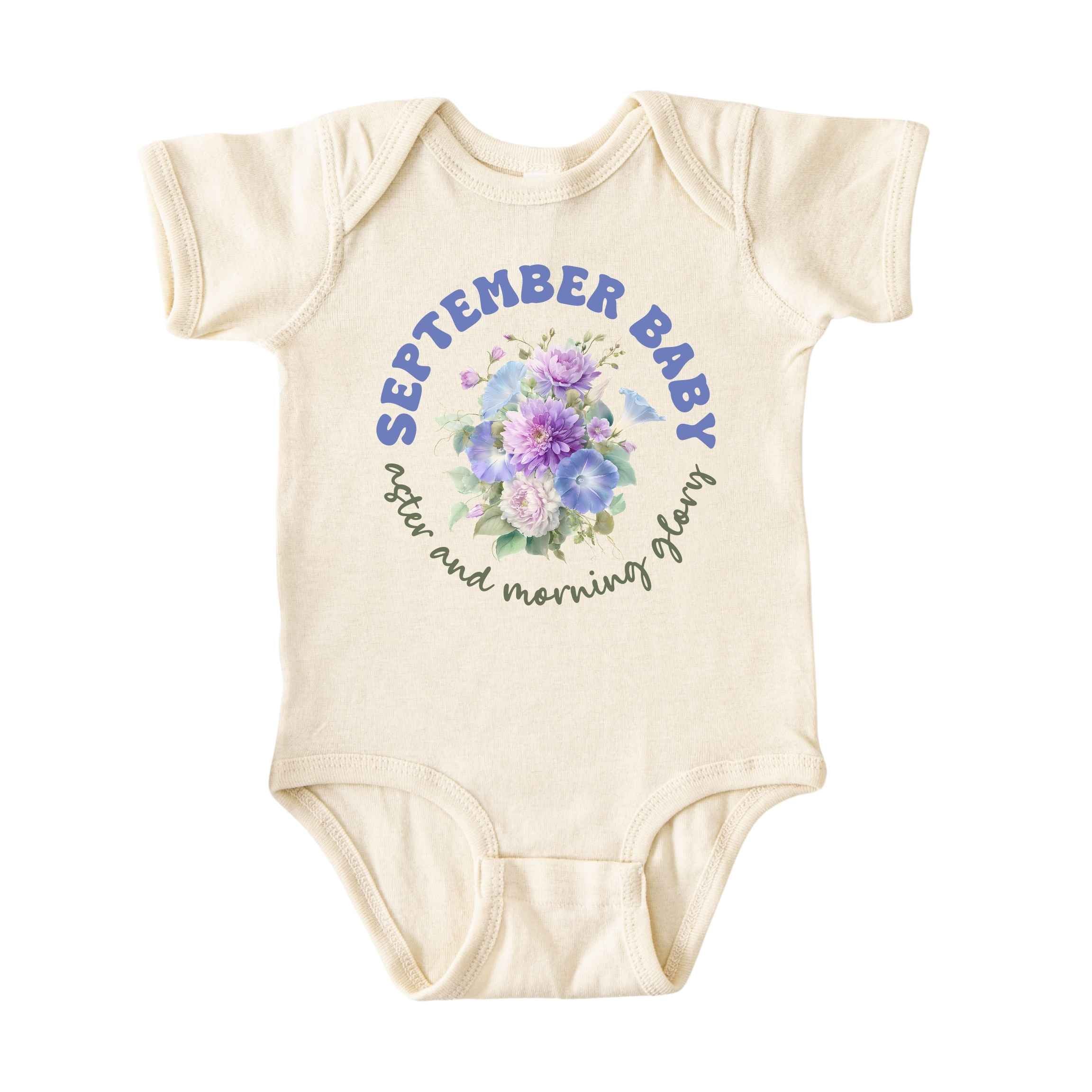 September Baby Birth Flowers (Circle) Bodysuit