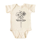 September Baby Birth Flowers (Line Art) Bodysuit