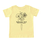 September Girl Birth Flowers (Line Art) Tee - Toddlers