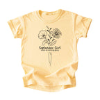 September Girl Birth Flowers (Line Art) Tee - Kids