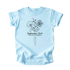 September Girl Birth Flowers (Line Art) Tee - Kids