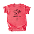 September Girl Birth Flowers (Line Art) Tee - Kids