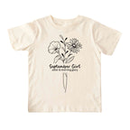 September Girl Birth Flowers (Line Art) Tee - Toddlers