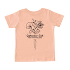 September Girl Birth Flowers (Line Art) Tee - Toddlers
