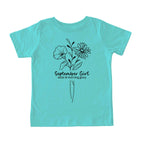 September Girl Birth Flowers (Line Art) Tee - Toddlers