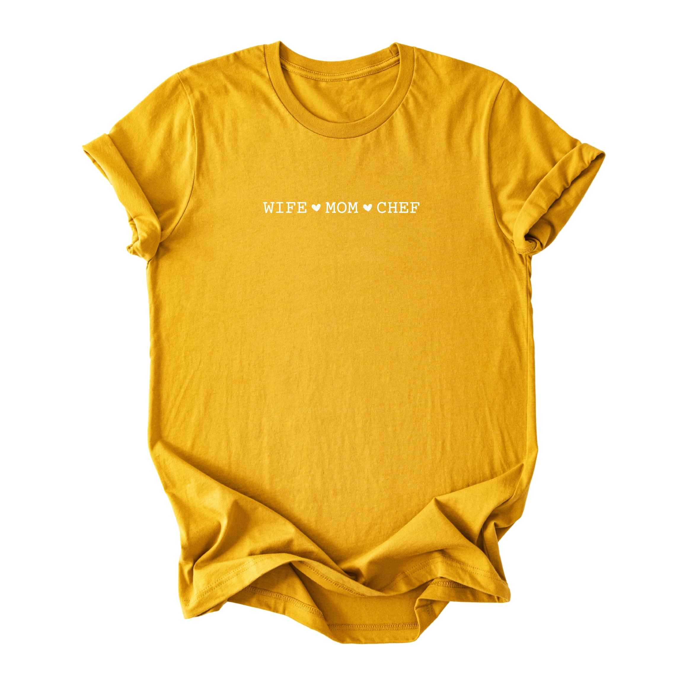 Wife ♥ Mom ♥ Chef- Minimalist Tee