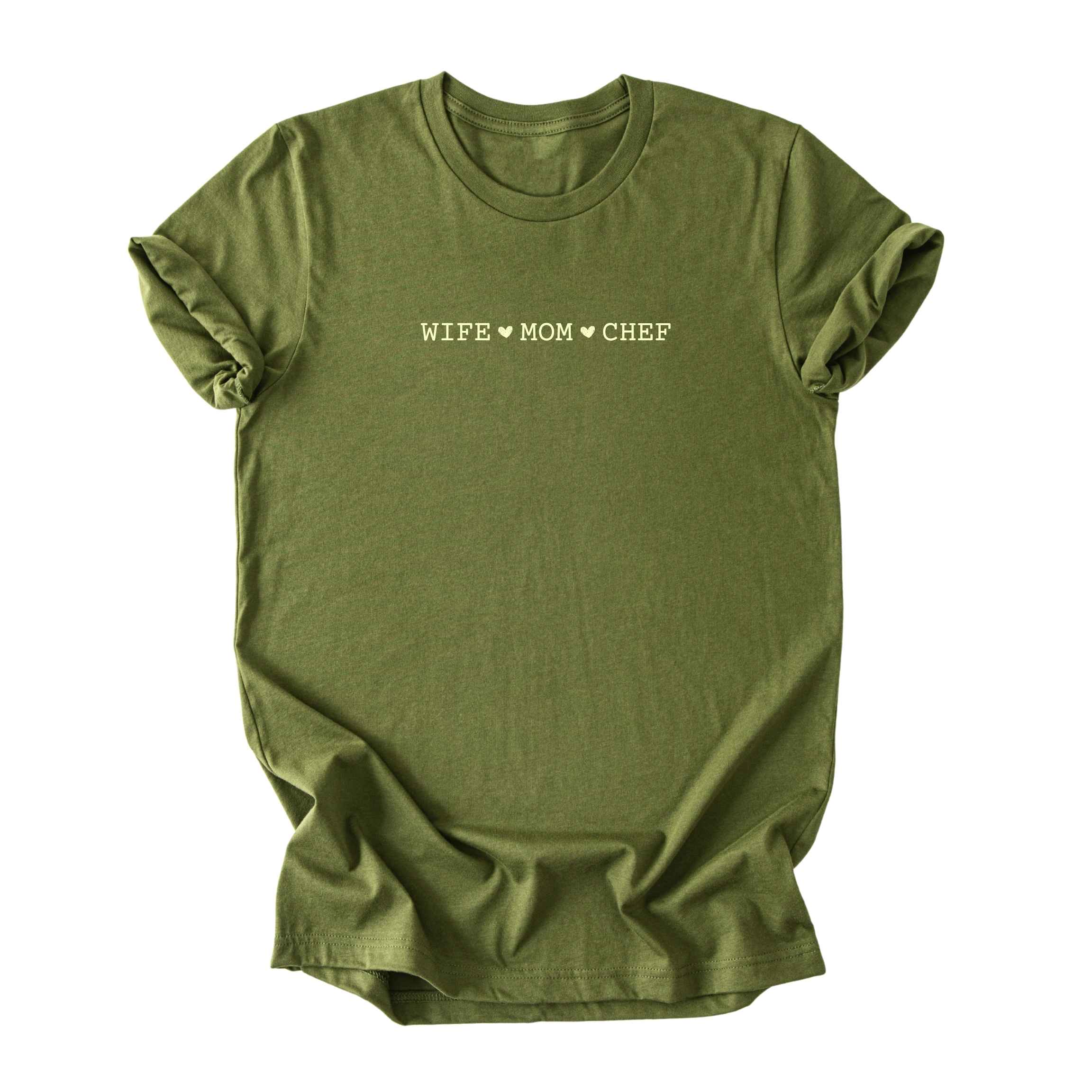 Wife ♥ Mom ♥ Chef- Minimalist Tee